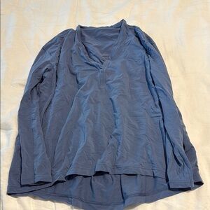 Blue Lululemon Back in Action V Neck size 8